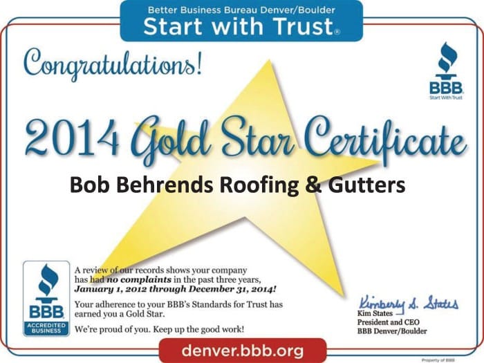 Denver 2014 Better Business Bureau Gold Star!