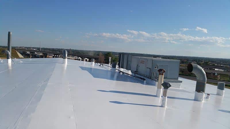 commercial pvc roof with new rc2000 Inland Coatings coating