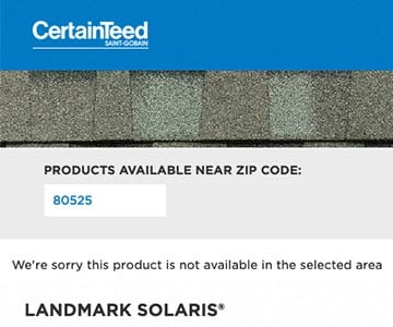 certainteed landmark solaris shingles not available