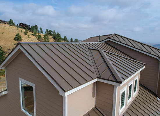 a new standing seam metal roof on a house