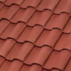 close-up of concrete barrel roofing tiles