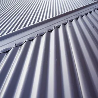 close-up for a corrugated sheet metal roof