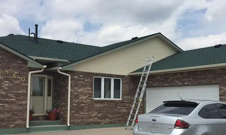 new asphalt shingle roof on house