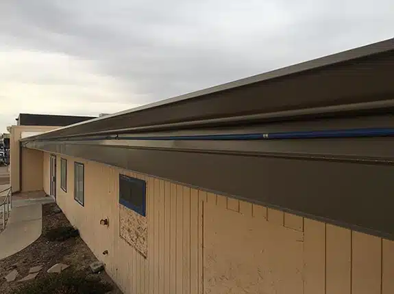new commercial gutter installed on building in greeley colorado