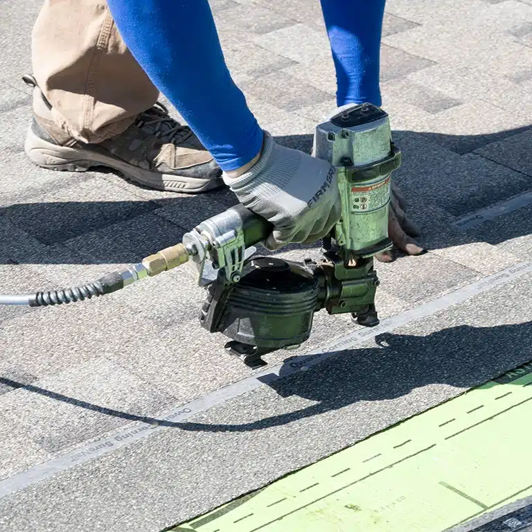 new asphalt shingle roof being installed in fort collins colorado