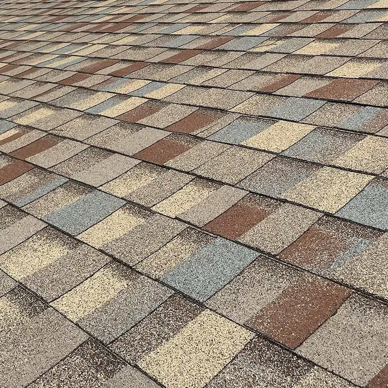 close-up of a new asphalt shingle roof