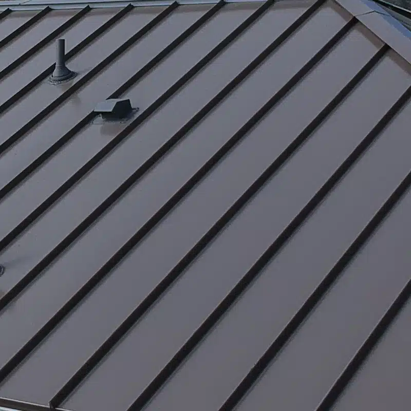 a close-up of a new standing seam roof in fort collins