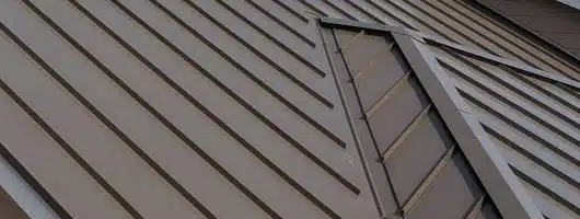aerial view of new standing seam metal roof