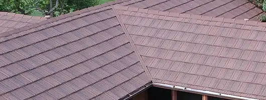 aerial view of stone-coated steel shake roof