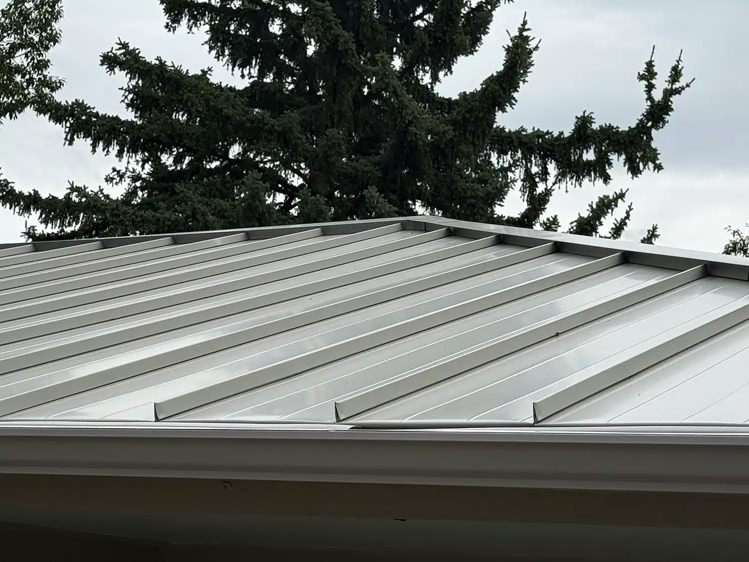 close-up of a new standing seam metal roof in fort collins co